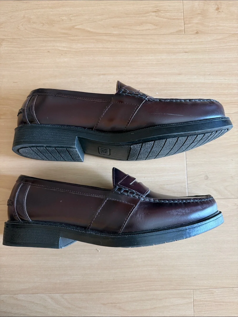 MENS NUNN BUSH LINCOLN MOC TOE PENNY LOAFER LEATHER CASUAL SHOE BURGUNDY SZ 12 M